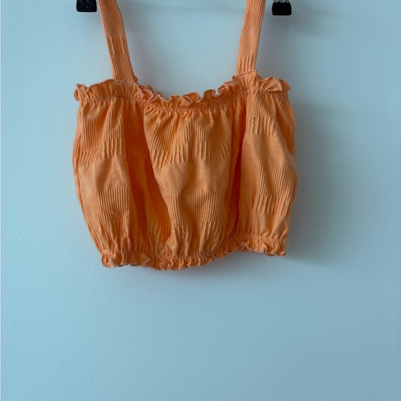 Zara | Tangerine Ruffled Top | size 10 (Girl) - Picture 1 of 3